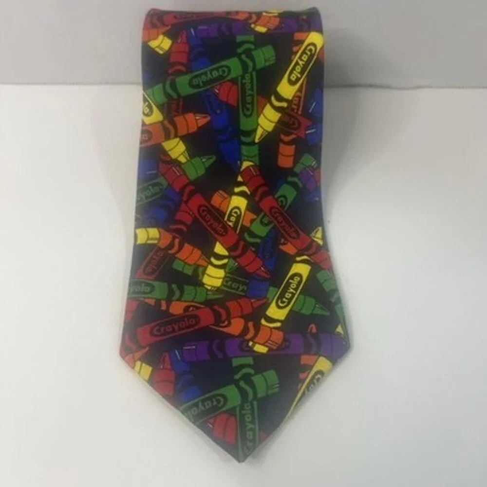 Vintage Crayola 1999 Binney & Smith Men’s Multicolor Crayons Tie L56.5